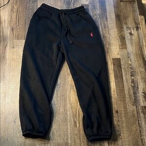 Polo by Ralph Lauren Black Jogger Sweatpants with Red Pony